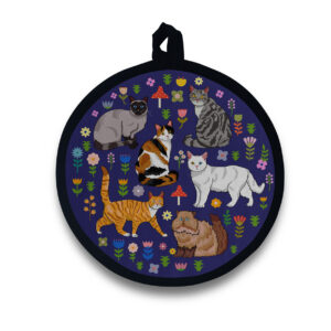 Spring Kitty Cat Round Potholder