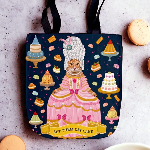 Cheeky Tote Bag - Orange Tabby Cat Marie Antoinette: Let Them Eat Cake - Image 2