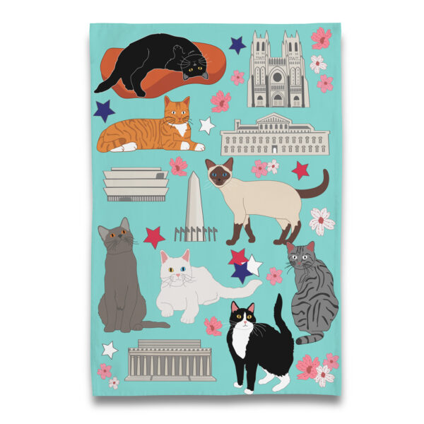 Washington DC City Kitty Cats Tea Towel