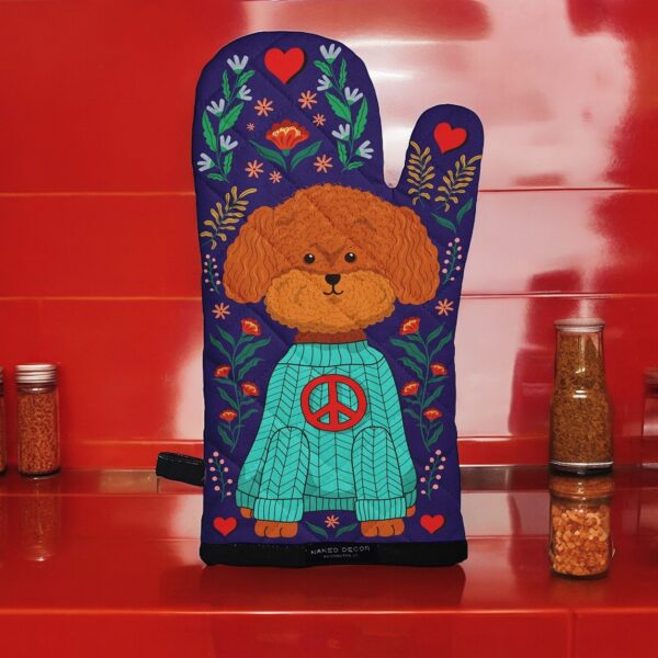 Peace. Love. Poodle Oven Mitt - Image 2