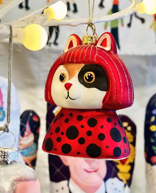 Naked Decor Exclusive: Amazing Yayoi Kusama Kusameow Glass Ornament - Image 4