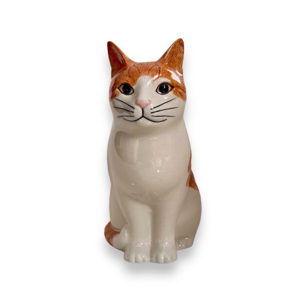 British Quail Ceramics: Orange and White Tabby Cat Vase