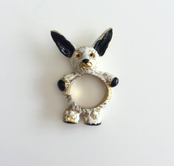 White Rabbit with Long Ears Ring