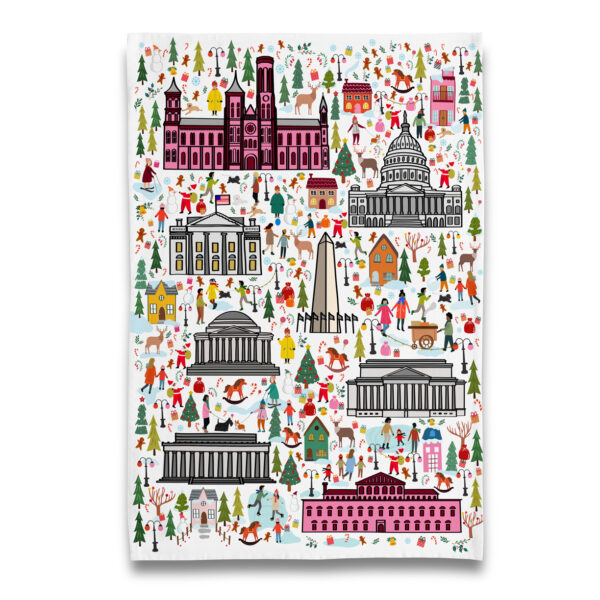 Christmas Time in Washington DC Tea Towel