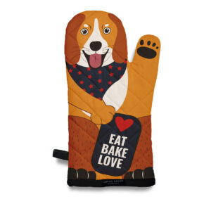 Beagle Oven Mitt - Eat. Bake. Love.