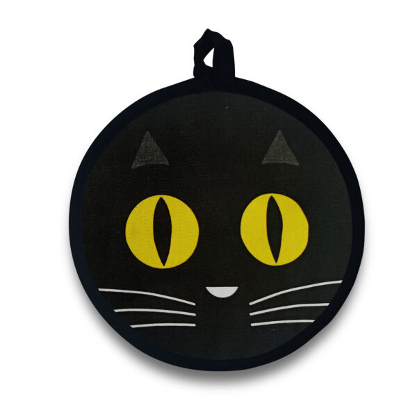 Black Cat Round Potholder