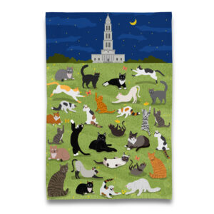 Kitty Cats of Old Town Alexandria Virginia Tea Towel