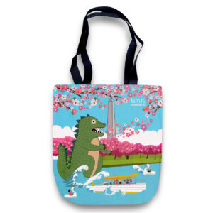 Cheeky Tote Bag - Cherry Blossom Green Monster