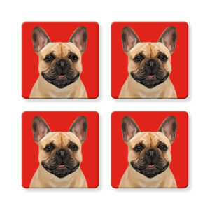Set of 4 MDF Coasters - Frenchie- French Bulldog