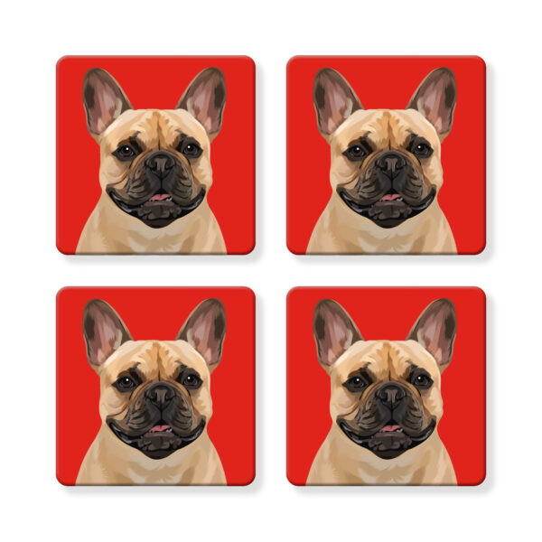 Set of 4 MDF Coasters - Frenchie- French Bulldog