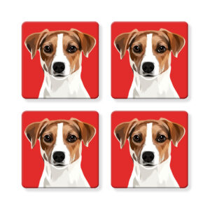 Set of 4 MDF Coasters - Jack Russell