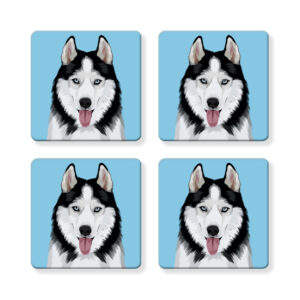 Set of 4 MDF Coasters - Siberian Husky