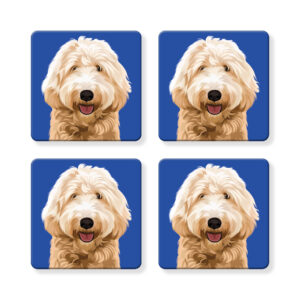 Set of 4 MDF Coasters - Labradoodle / Goldendoodle
