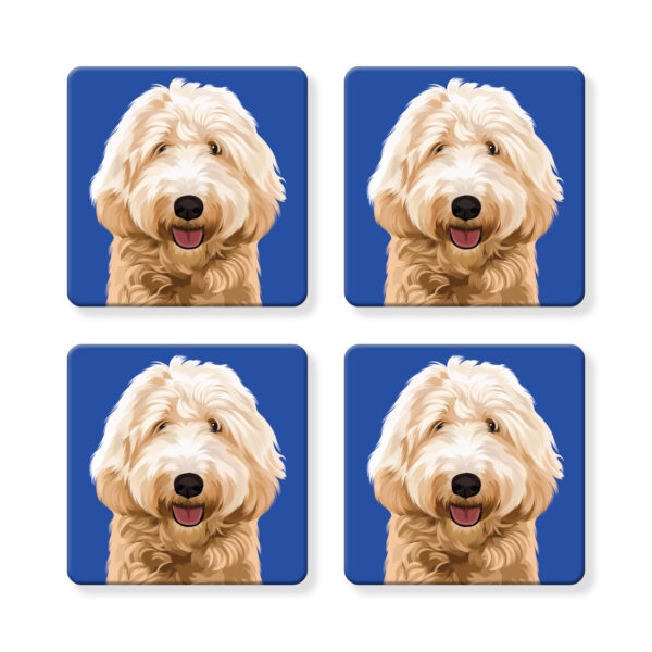 Set of 4 MDF Coasters - Labradoodle / Goldendoodle
