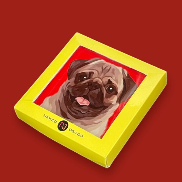 Set of 4 MDF Coasters - Pug - Image 2