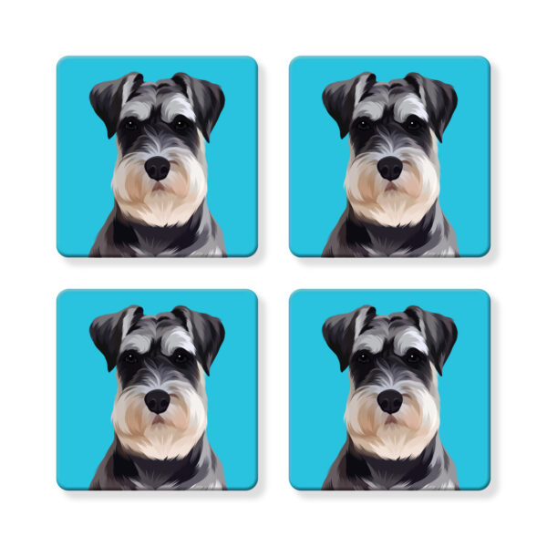 Set of 4 MDF Coasters - Schnauzer