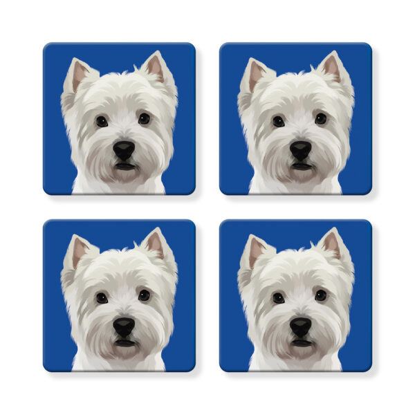 Set of 4 MDF Coasters - Westie / West Highland