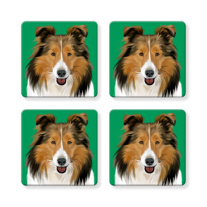 Set of 4 MDF Coasters - Collie / Sheltie Shetland Sheepdog