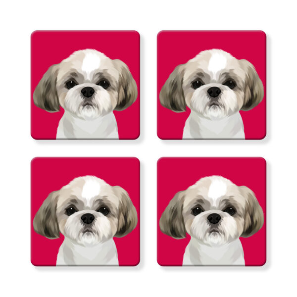 Set of 4 MDF Coasters - Shih Tzu