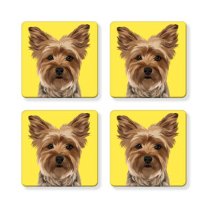 Set of 4 MDF Coasters - Yorkie / Yorkshire Terrier