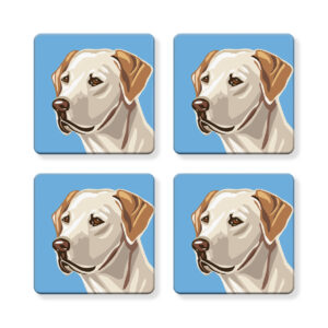 Set of 4 MDF Coasters - Labrador / Yellow