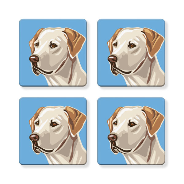 Set of 4 MDF Coasters - Labrador / Yellow