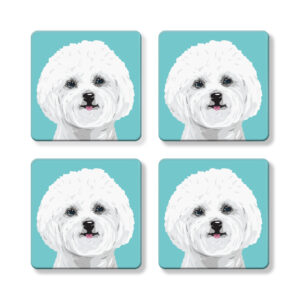 Set of 4 MDF Coasters - Bichon Frise