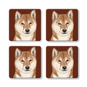 Set of 4 MDF Coasters - Shiba Inu