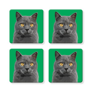 Set of 4 MDF Coasters - Russian Blue