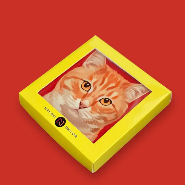 Set of 4 MDF Coasters - Orange Tabby - Image 2
