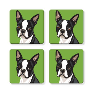 Set of 4 MDF Coasters - Boston Terrier