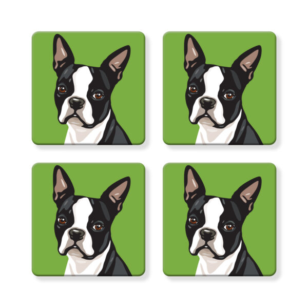 Set of 4 MDF Coasters - Boston Terrier