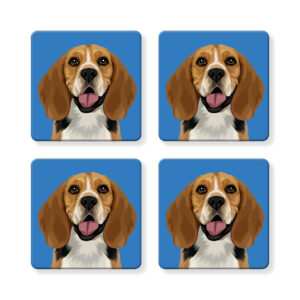 Set of 4 MDF Coasters - Beagle