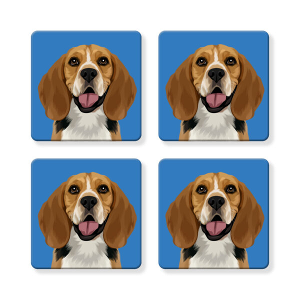 Set of 4 MDF Coasters - Beagle