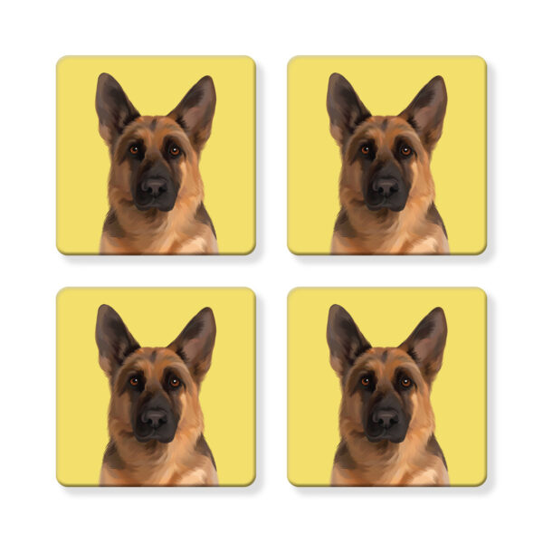 Set of 4 MDF Coasters - German Shepherd