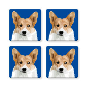 Set of 4 MDF Coasters - Corgi
