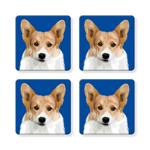 Set of 4 MDF Coasters - Corgi