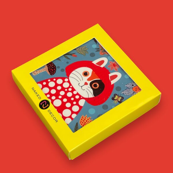 Set of 4 MDF Coasters - Yayoi Kusama KusaMEOW - Image 2