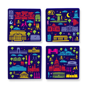 DC Proud Collection: Set of 4- Variety Pack: DC by Night Coasters