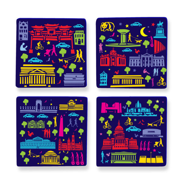 DC Proud Collection: Set of 4- Variety Pack: DC by Night Coasters