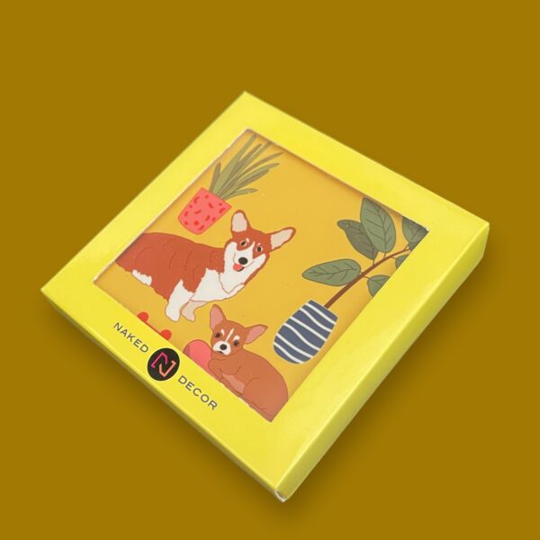 Set of 4 MDF Coasters - Variety Pack: At Home with Puppy Dogs - Image 2