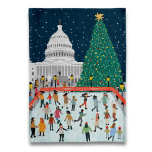 Christmas Tree at US Capitol DC Tea Towel
