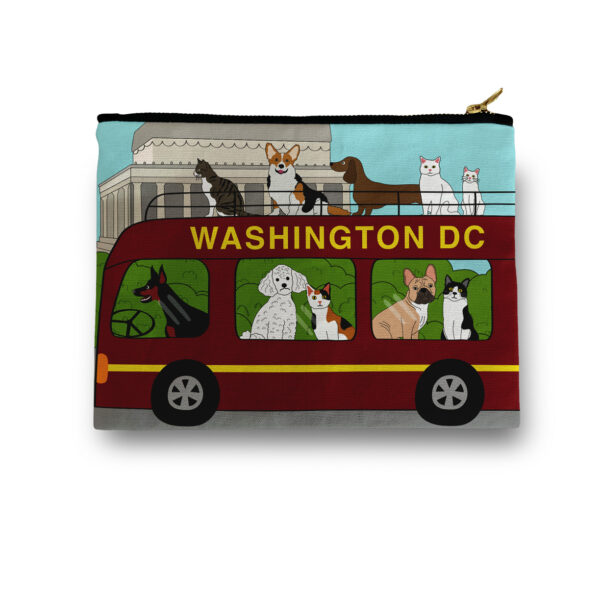 Washington DC Tour Bus Cosmetic/ Amenity Bag - Image 2