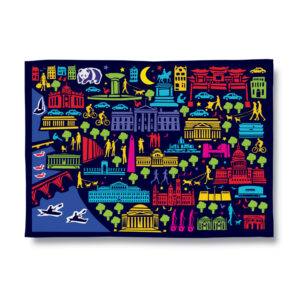 DC by Night Tea Towel