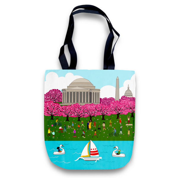 Cheeky Tote Bag - DC Cherry Blossom at Potomac River