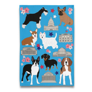 Washington DC City Puppy Dogs Tea Towel