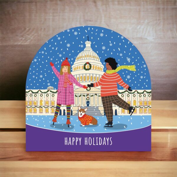 Set of 6 Holiday Blank Snow Dome Cards - Happy Holidays from Nation's Capital - Image 2