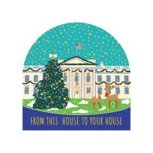 Set of 6 Holiday Blank Snow Dome Cards - From This House to Your House from DC