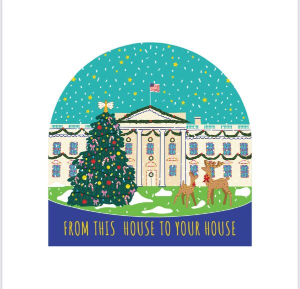 Set of 6 Holiday Blank Snow Dome Cards - From This House to Your House from DC