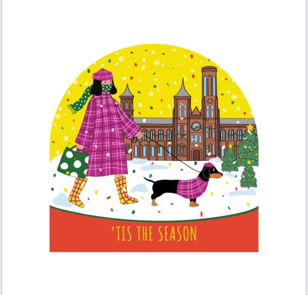 Set of 6 Holiday Blank Snow Dome Cards - Tis' the Season
